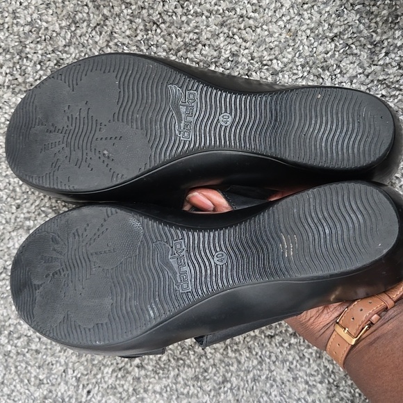 Dansko Black Slide Clog Mule  Sandals with Wide Straps Summer Shoes - Picture 5 of 8